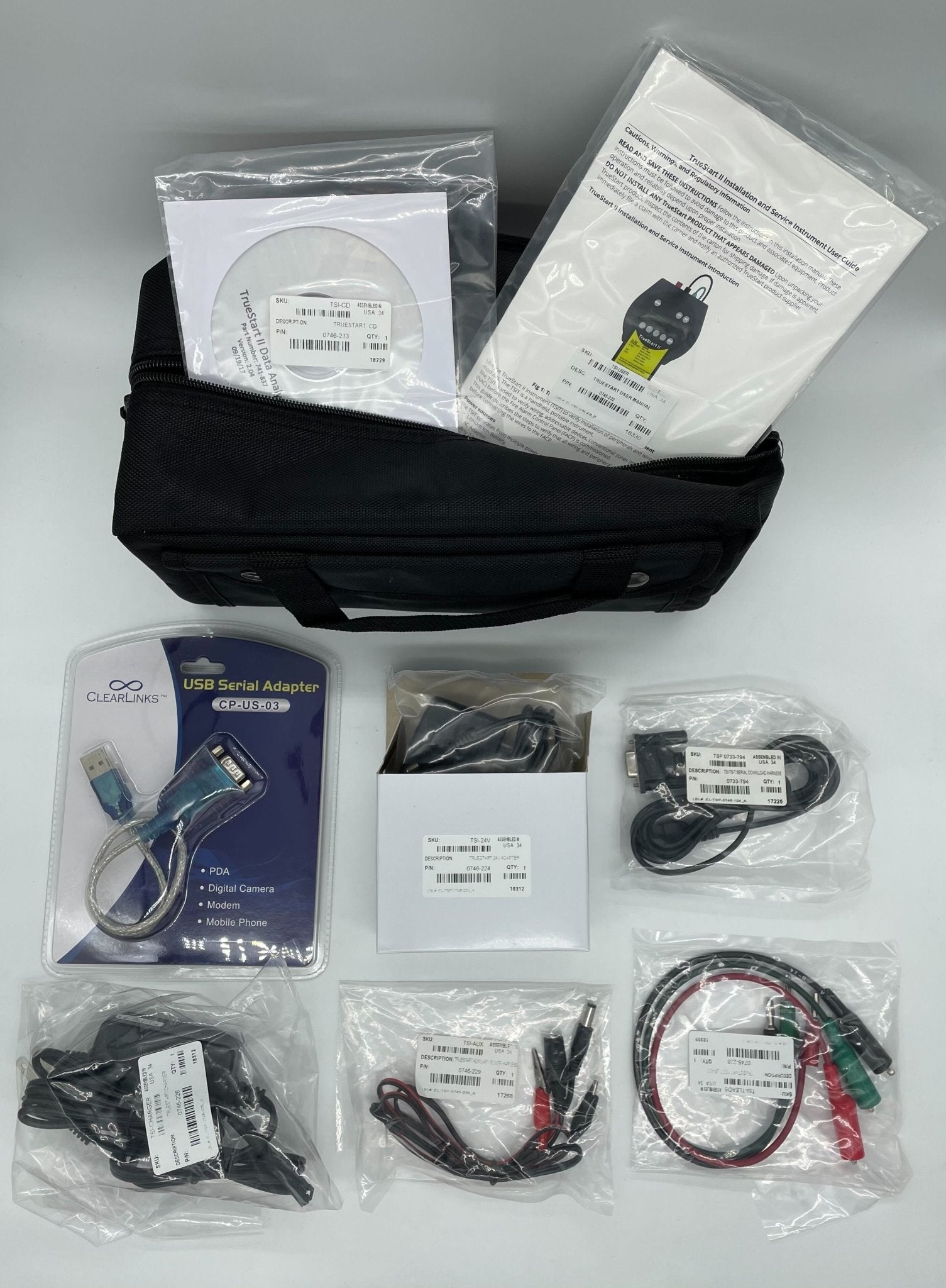 TRUESTART2 carrying bag, manuals, leads and accessories